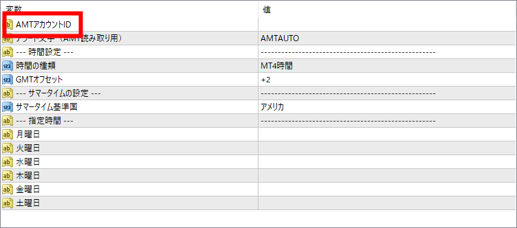 MT4パラメータ