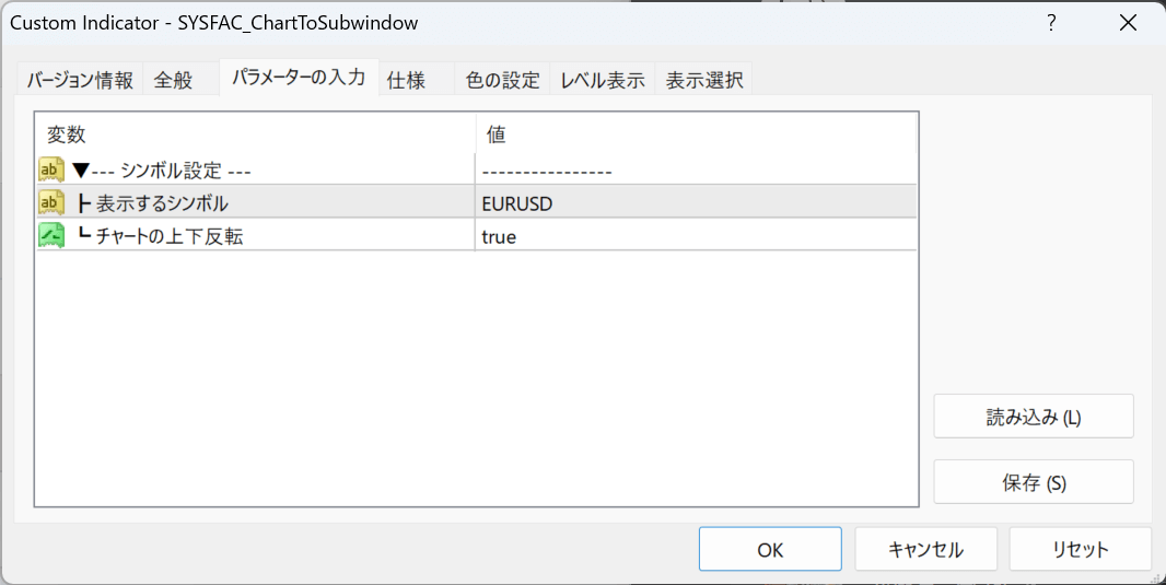MT4パラメータ